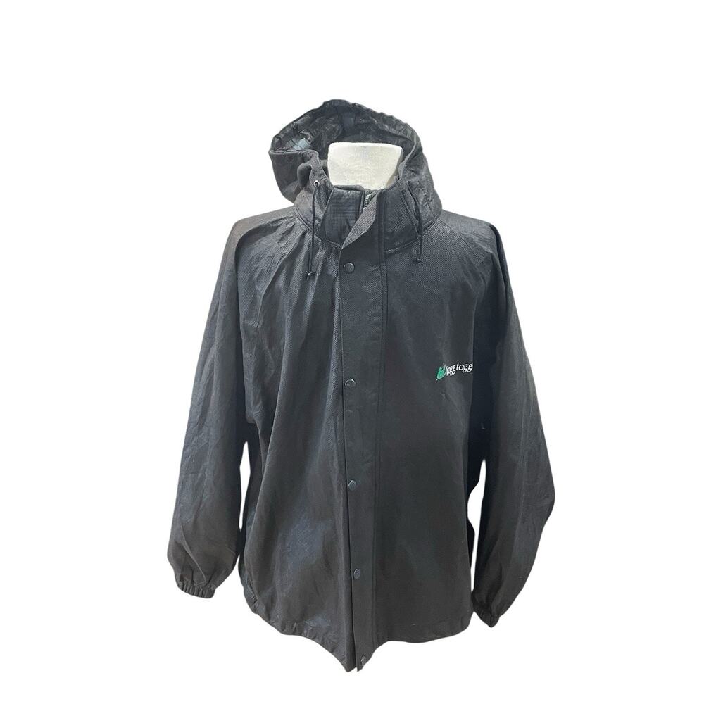 Frogg Toggs Jacket Men’s Medium Black Hooded Rain Waterproof Windbreaker Outdoor